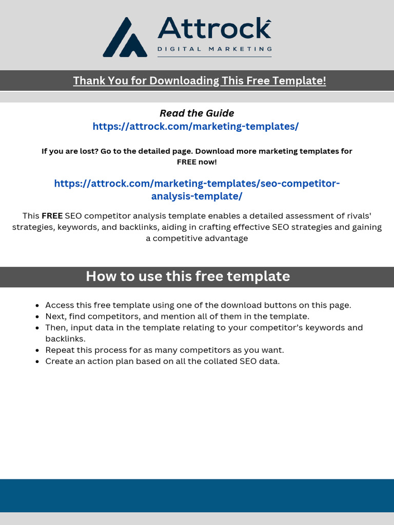 Free SEO Competitor Analysis Template | PDF | Search Engine ...