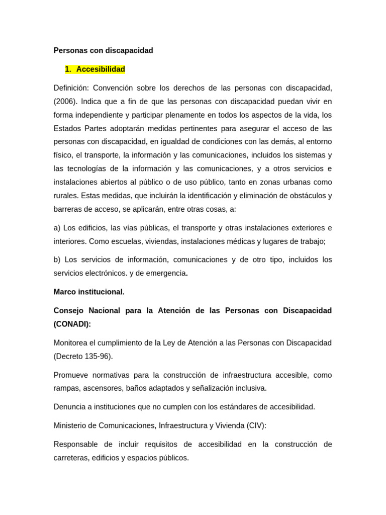 Accesibilidad y Derechos de Personas con Discapacidad | PDF | Invalidez ...