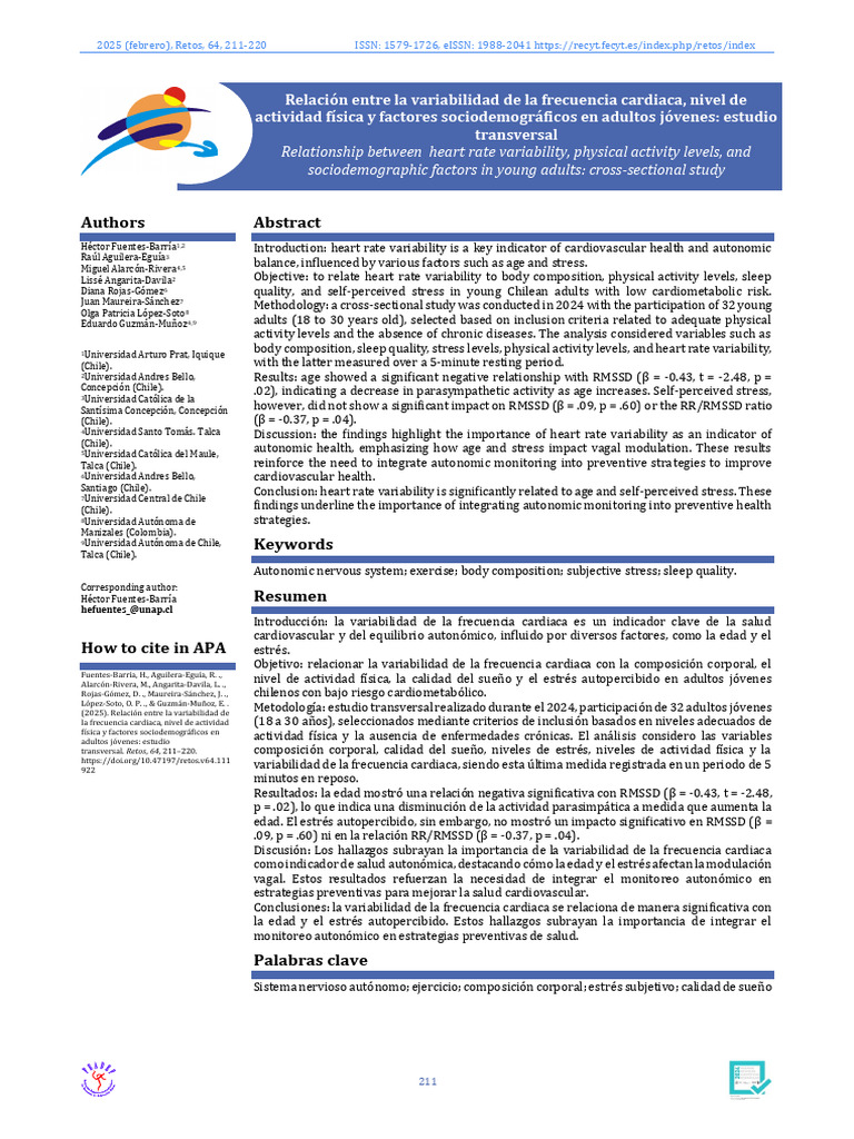 Heart Rate Variability in Young Adults | PDF | Medical Specialties ...