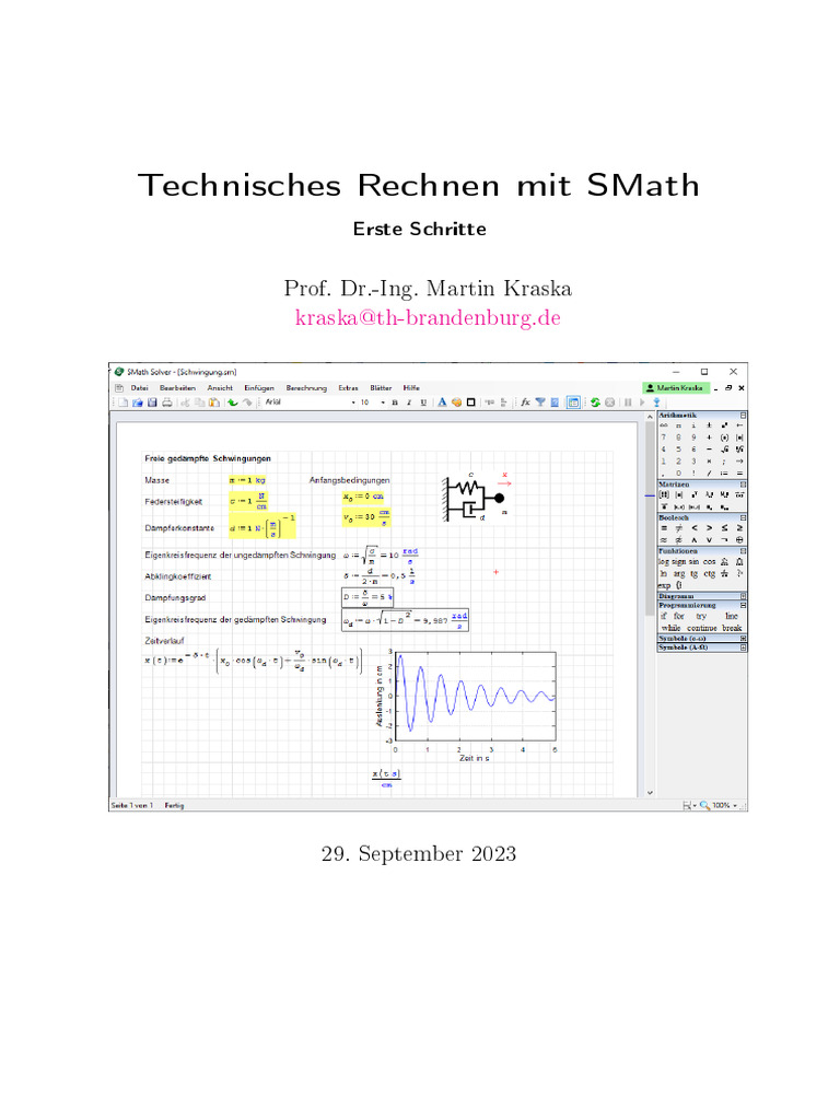Technisches Rechnen Mit SMath Studio | PDF