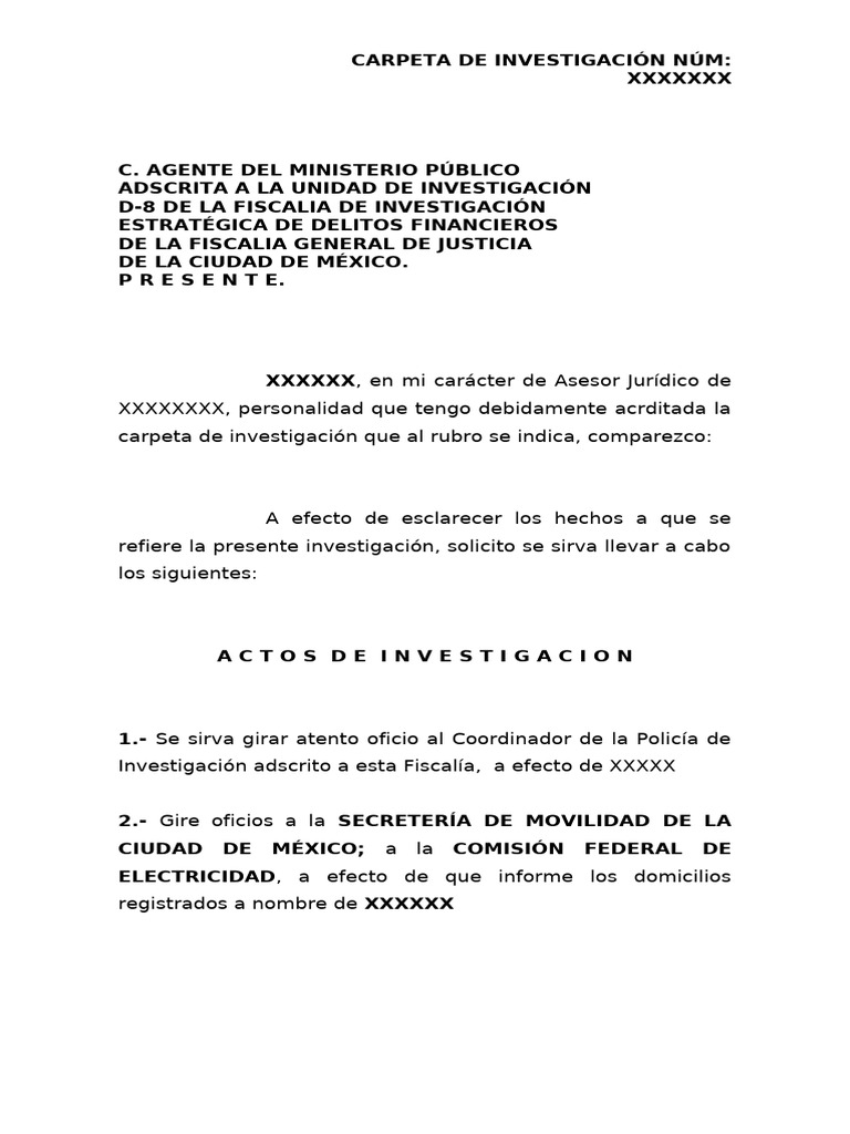 Solicitud de Actos de Investigación D-8 | PDF