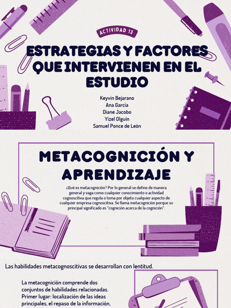 Estrategias de Metacognición en Aprendizaje | PDF | Metacognición | Memoria