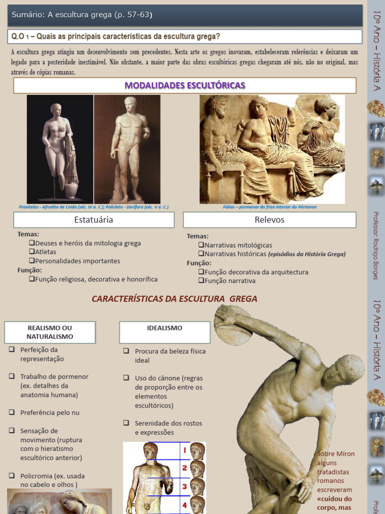Aula Nº 08 - A Escultura Grega | PDF | Escultura | As artes