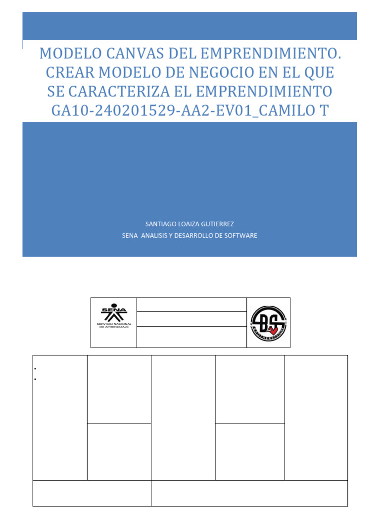 Modelo Canvas para Emprendimiento Web | PDF | Modelo de negocio ...