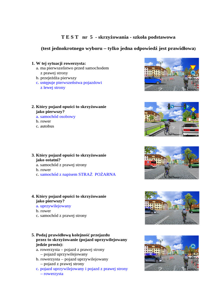 Test - Karta Rowerowa NR - 5 | PDF