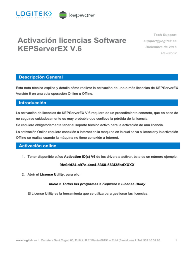 Activación de Licencias KEPServerEX V6 | PDF | Ciencias de la ...