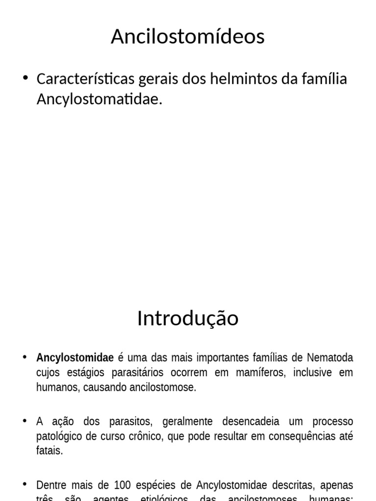 Ancilostomídeos: Características e Impacto | PDF