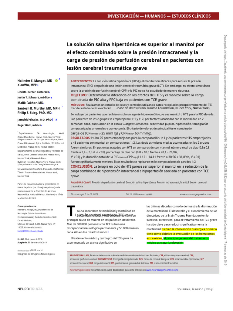 Hypertonic Saline Is Superior To Mannitol For The SEVERE TBI - En.es ...