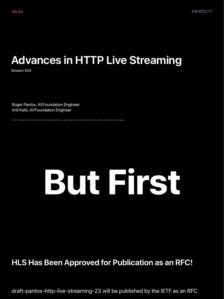 504 Advances in HTTP Live Streaming | PDF | Digital Technology | Software