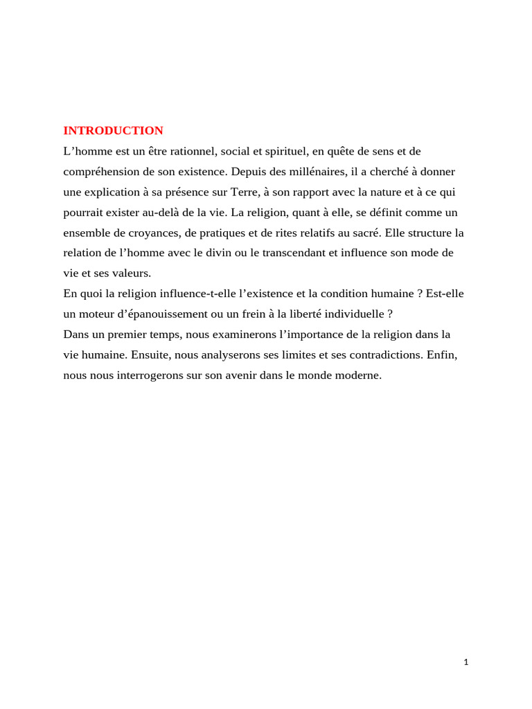 L'Influence de la Religion sur l'Homme | PDF | Spiritualité