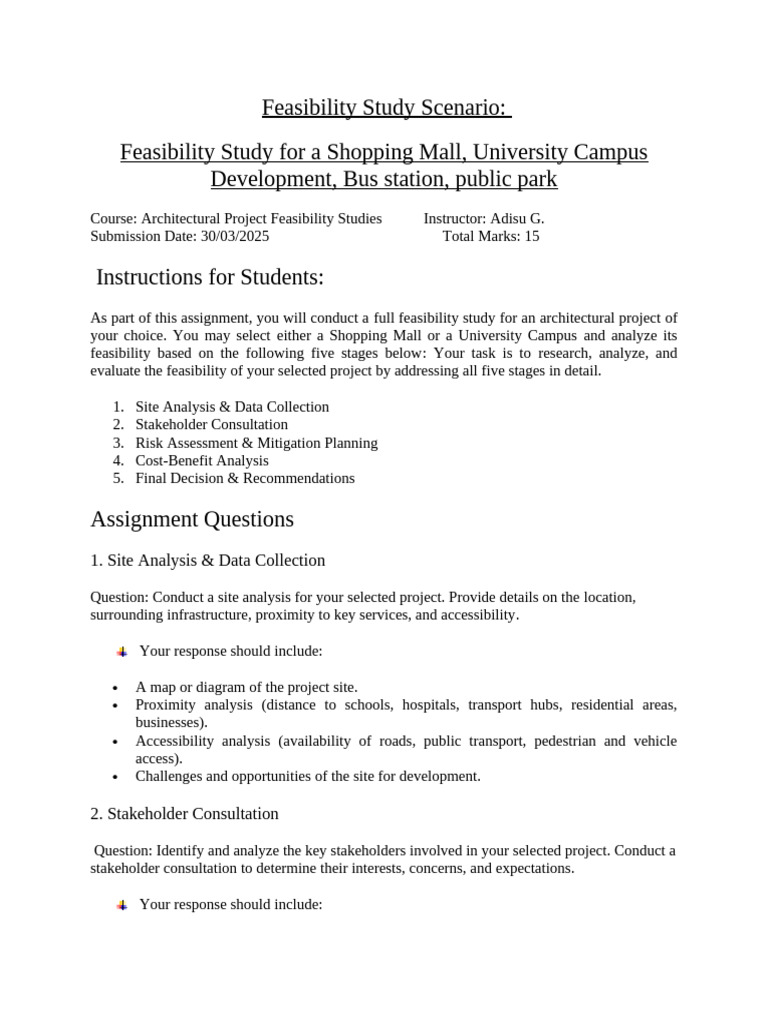Feasibility Study for Mall or Campus | PDF | Feasibility Study | Risk