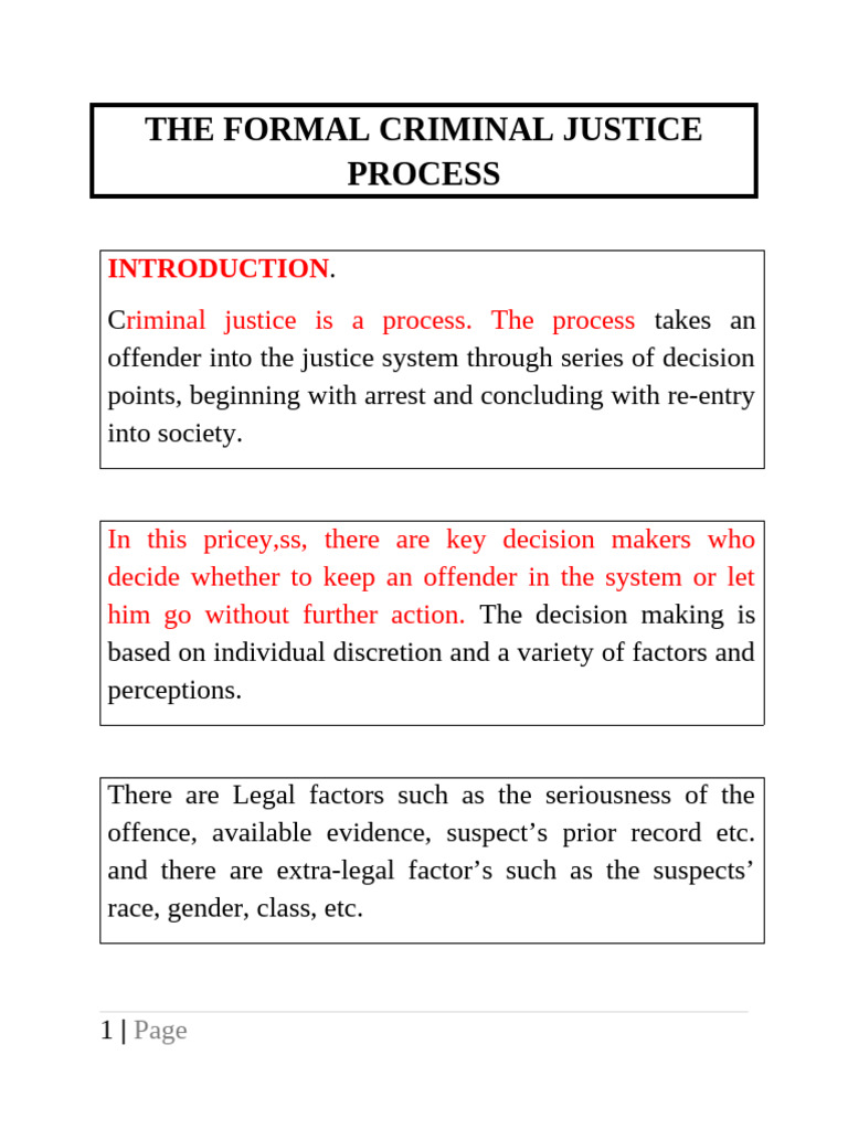 Overview of the Criminal Justice Process | PDF | Plea | Bail