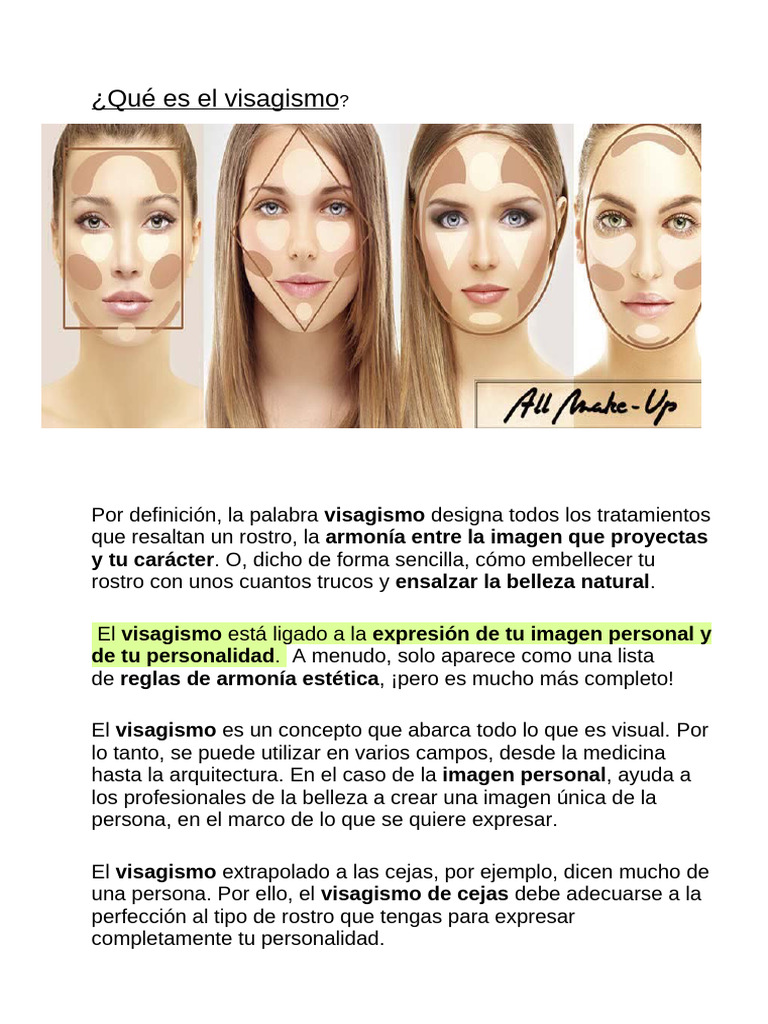 Guía de Visagismo y Diseño de Cejas | PDF | Cara | Ceja