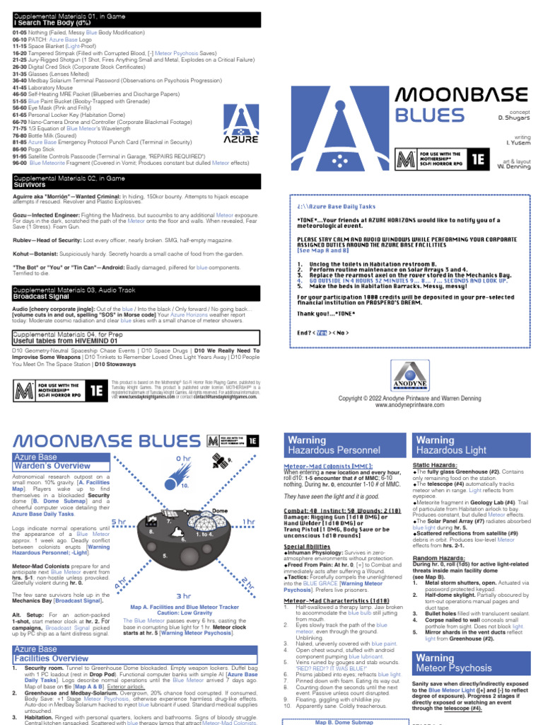 Moonbase Blues 1e Color v1 | PDF | Meteoroid