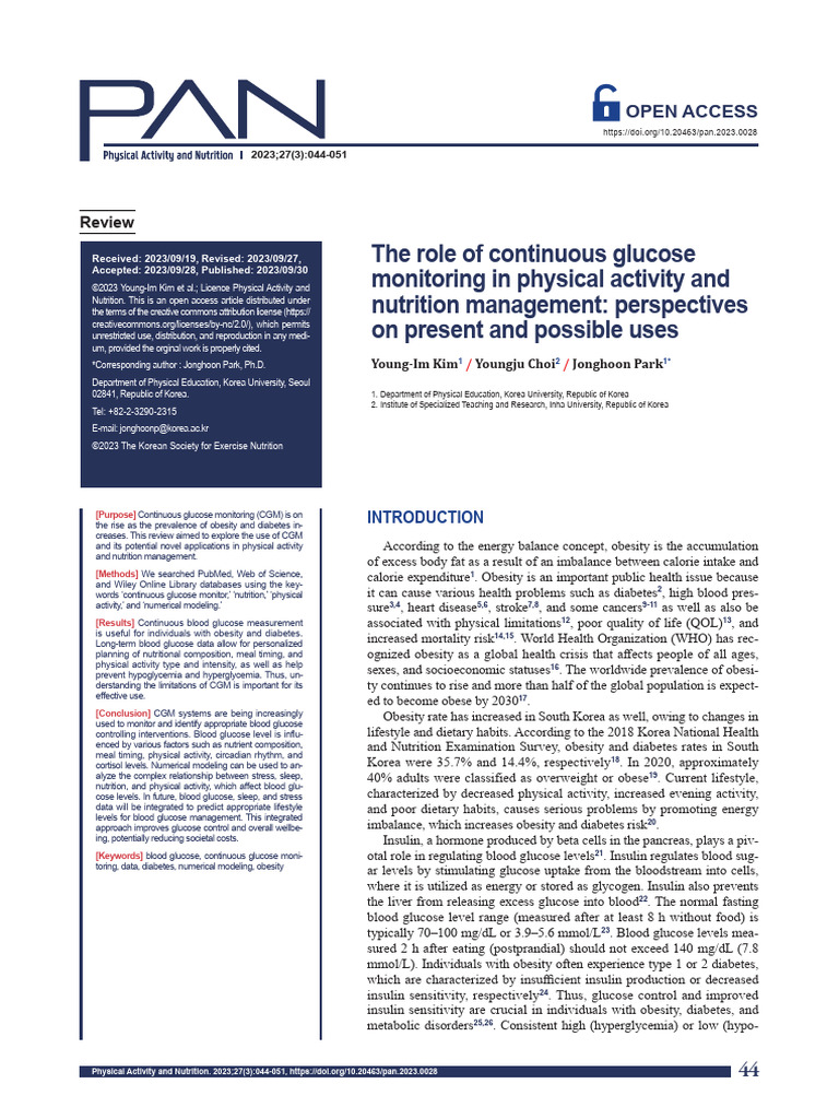 CGM in Obesity and Nutrition Management | PDF | Diabetes | Hypoglycemia