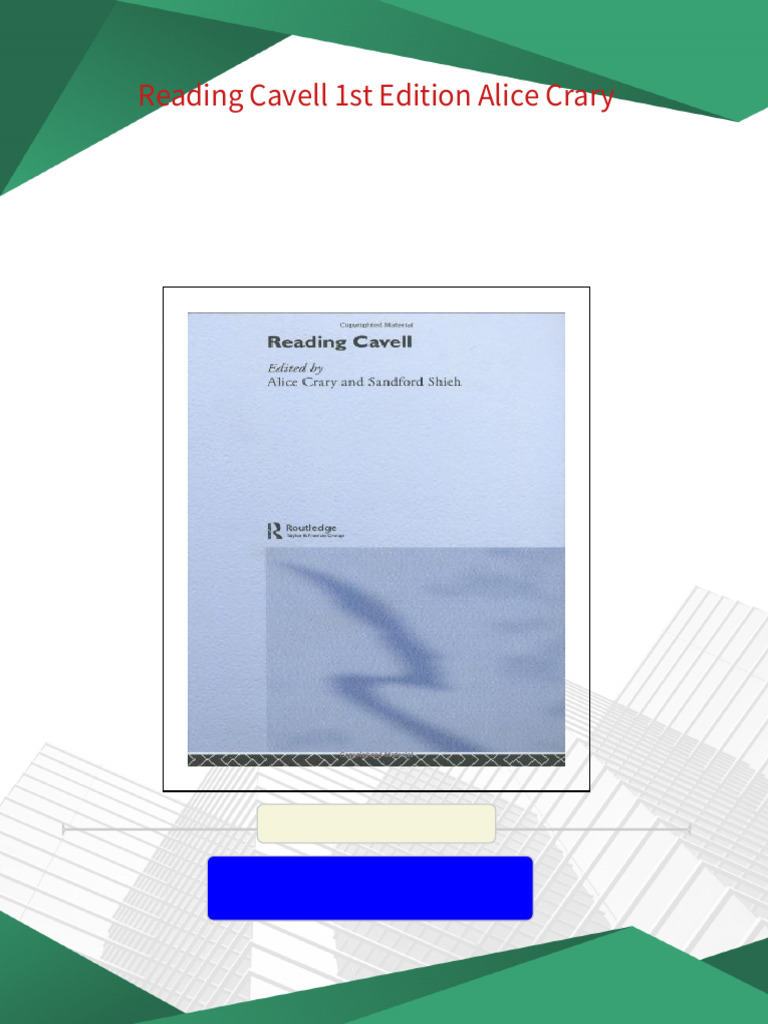 Reading Cavell 1st Edition Alice Crary - Download the ebook in PDF with ...