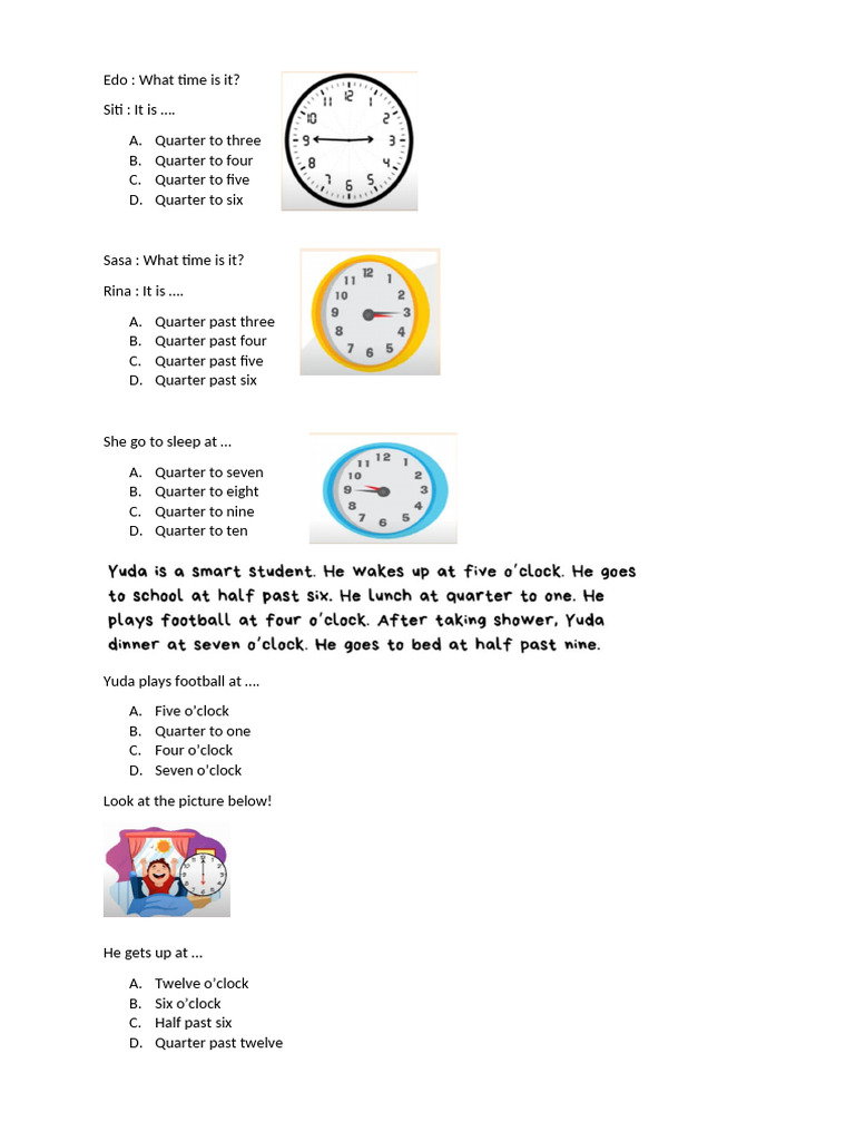 Time-Related Activities and Routines | PDF