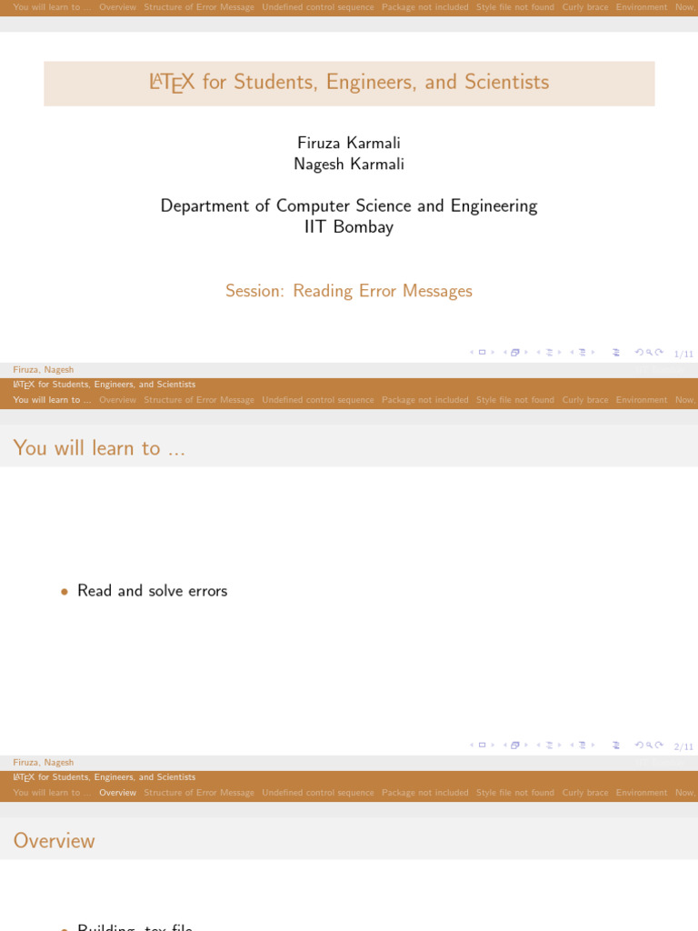 Understanding LaTeX Error Messages | PDF | Computer Science | Te X