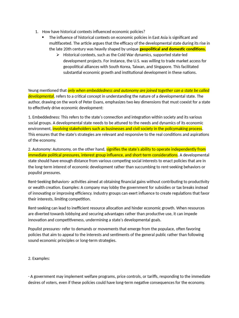 How Have Historical Contexts Influenced Economic Policies | PDF ...