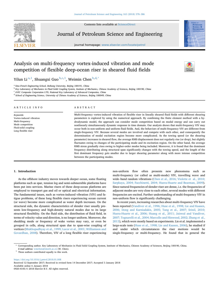 Analysis On Multi-Frequency Vortex-Induced Vib | PDF | Spectral Density ...