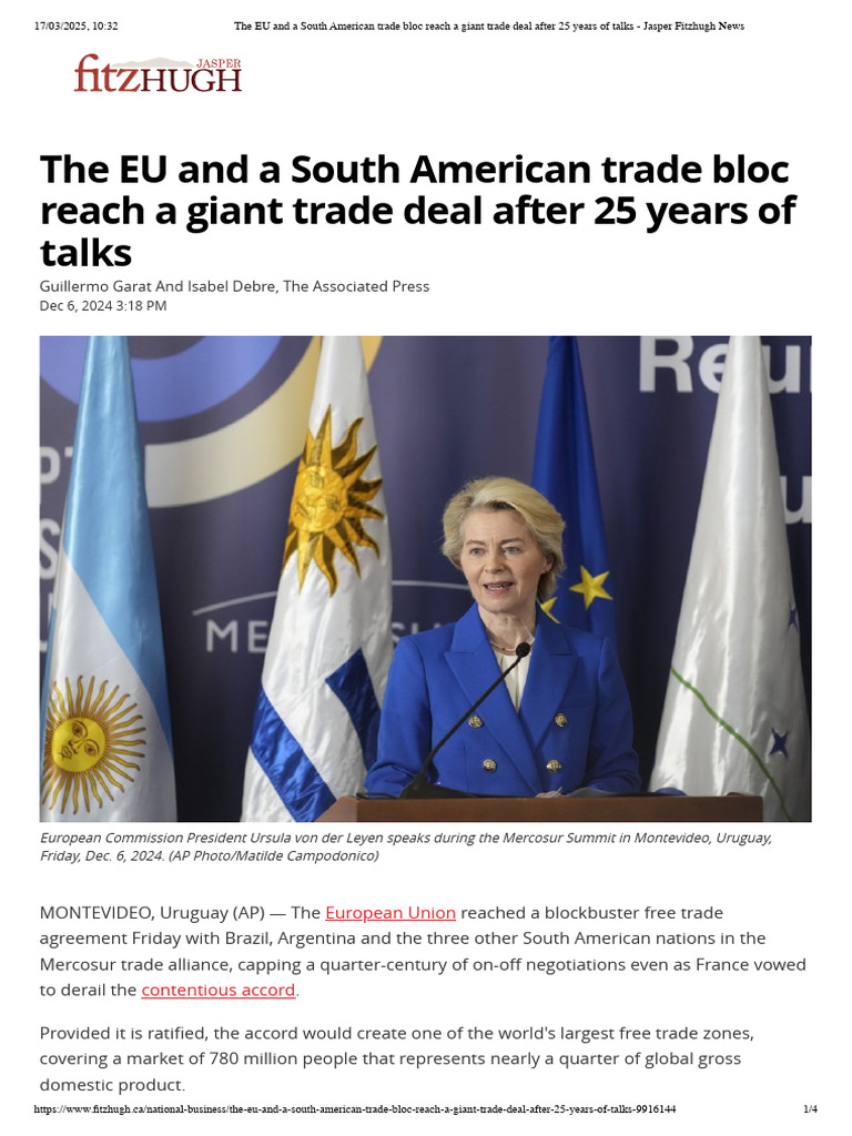 EU-Mercosur Trade Deal: 25 Years in the Making | PDF | Luiz Inácio Lula ...