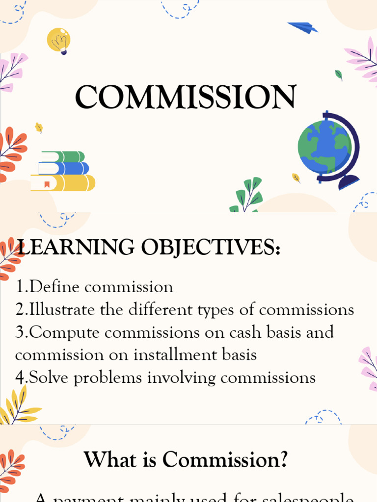 Q4 1. Commission and Its Types | PDF | Sales | Salary