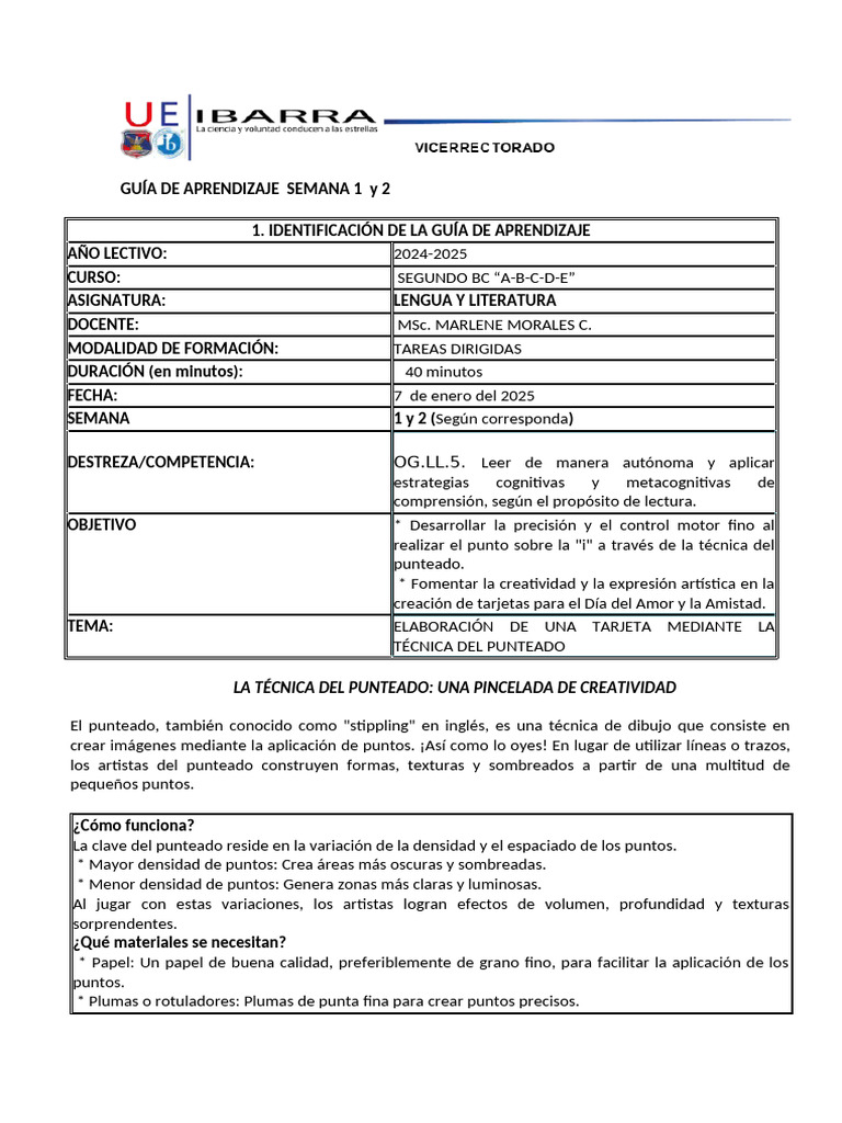 GUÍA DE APRENDIZAJE SEMANA 1 y 2 | PDF | Aprendizaje | Cognición