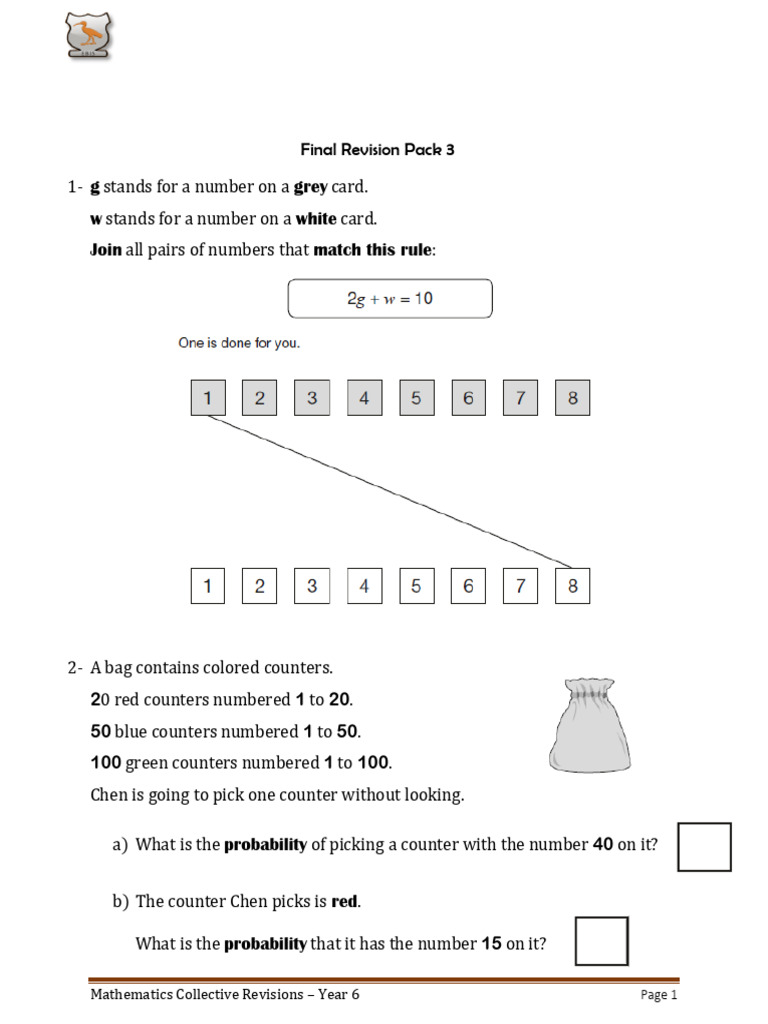 Year 6 Mathematics Revision Pack | PDF | Area | Geometry