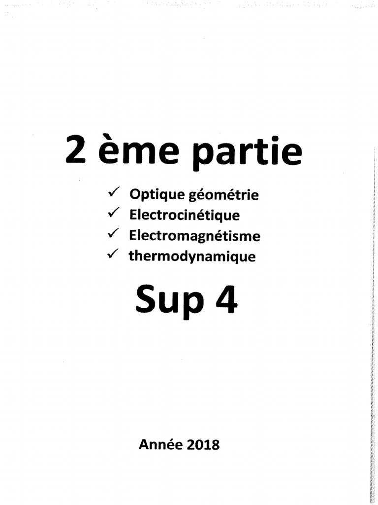 2 Eme Partie Physique Sup4 | PDF