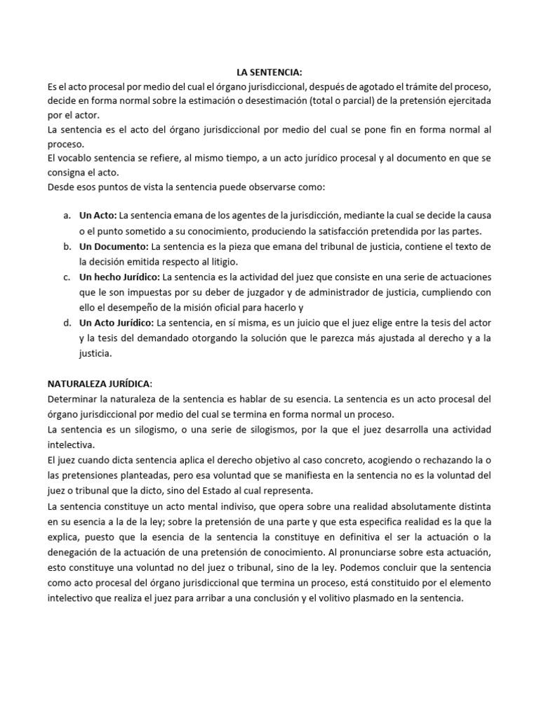 MODULO X. La Sentencia | PDF | Jurisdicción | Ley procesal