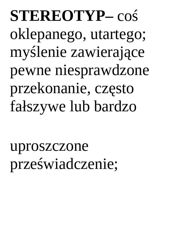 Stereotyp - Pozór | PDF