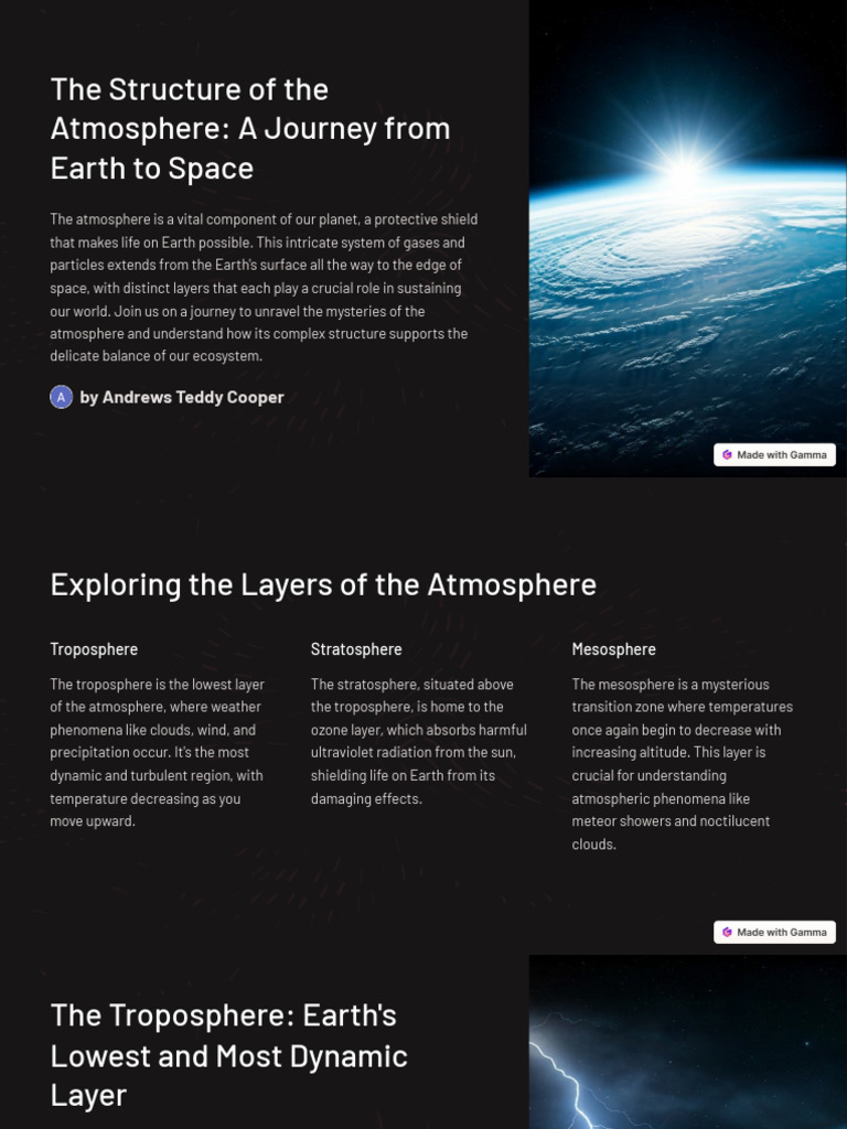 The Structure of The Atmosphere A Journey From Earth To Space | PDF ...