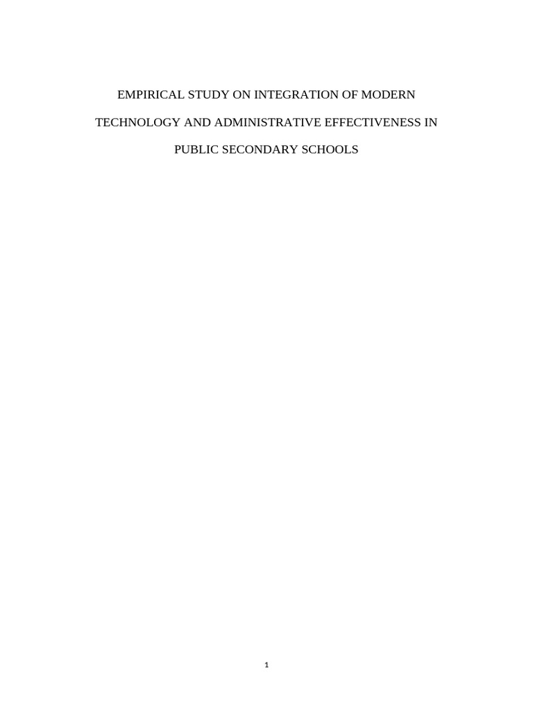 Empirical Study On Integration of Modern Technology and Administrative ...
