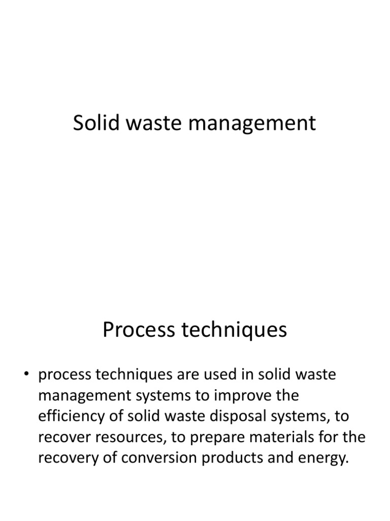 Solid Waste Management Techniques | PDF | Waste Management | Landfill