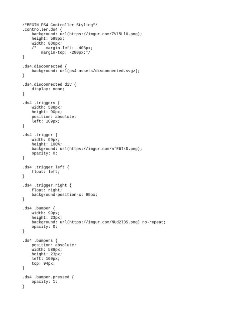 PS4 Controller CSS Styling Guide | PDF