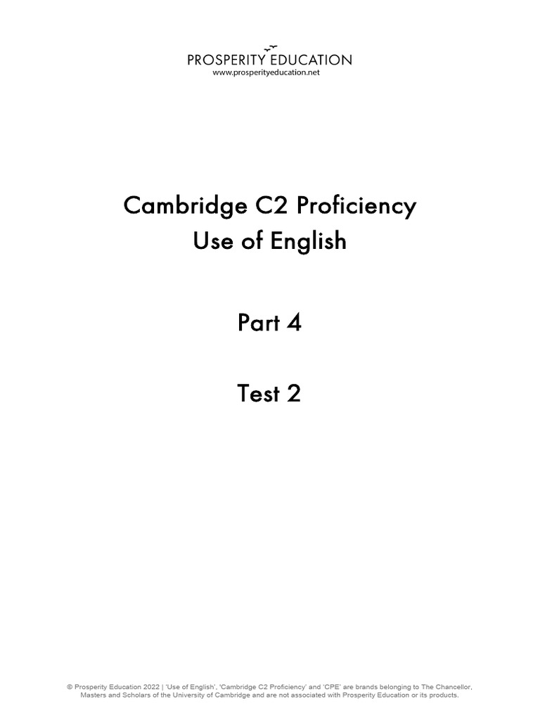 Cambridge C2 Proficiency Use of English Test | PDF