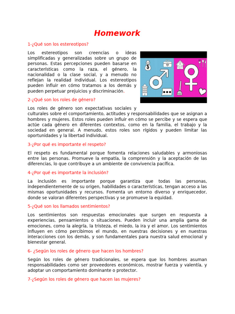 Estereotipos y Roles de Género: Impacto Social | PDF | Estereotipos ...