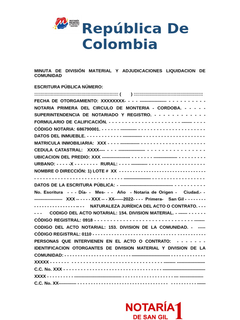 División Material y Liquidación de Comunidad | PDF | Ley común ...