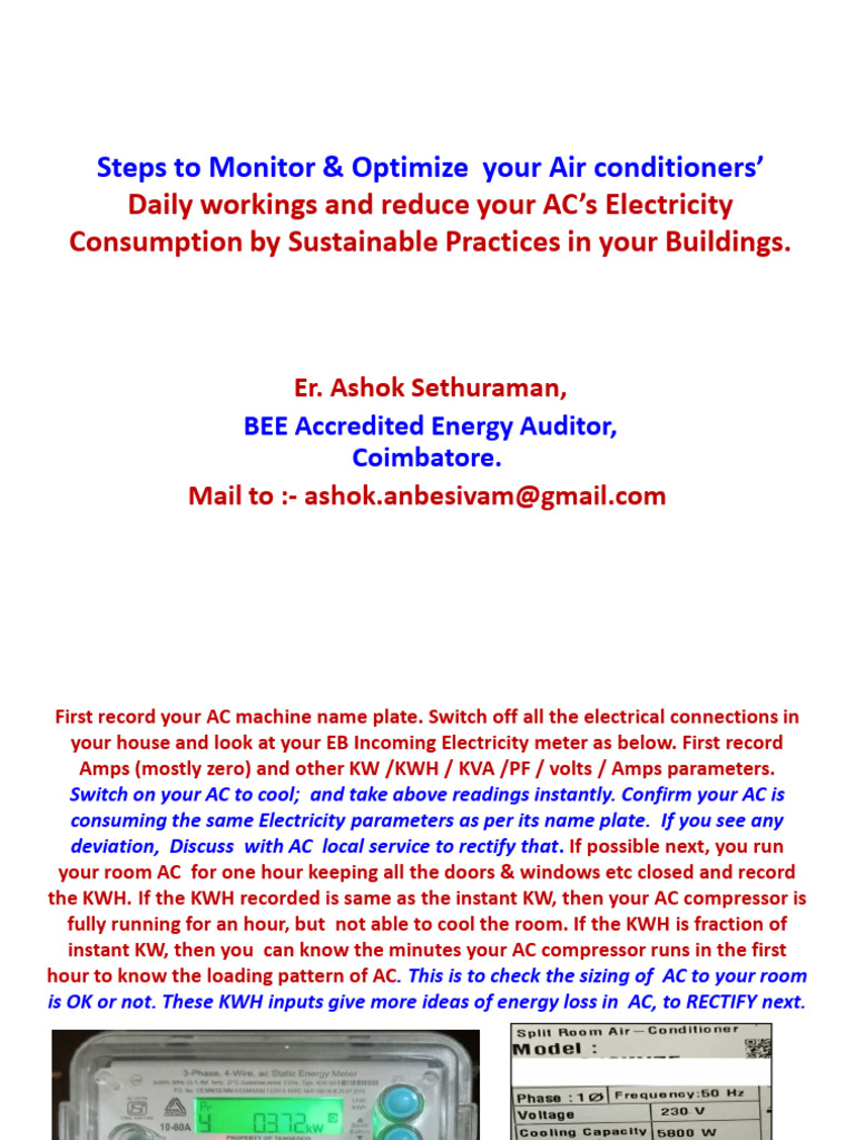 Optimize AC Efficiency & Reduce Energy Use | PDF | Air Conditioning ...