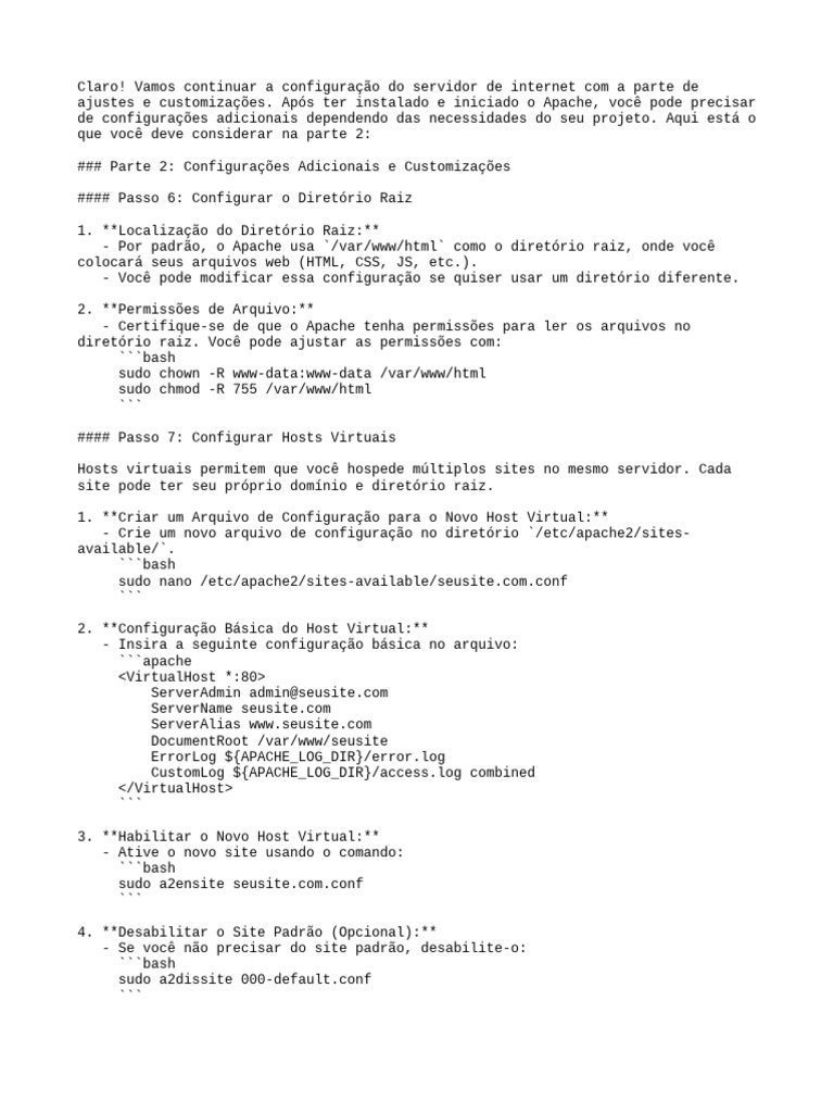 Configuração Avançada do Apache Web Server | PDF | Servidor HTTP Apache ...