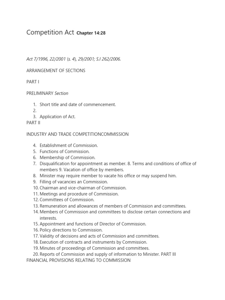 Competition-Act-Chapter | PDF | Market (Economics) | Mergers And ...