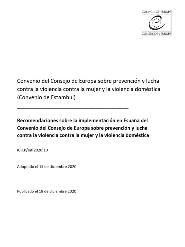 Recomendaciones para el Convenio de Estambul | PDF | La violencia ...