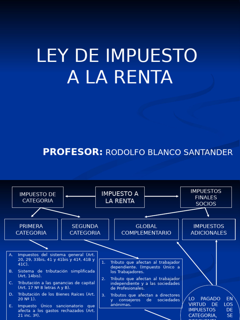 Ley de Impuesto a la Renta en Chile | PDF | Impuestos | Chile