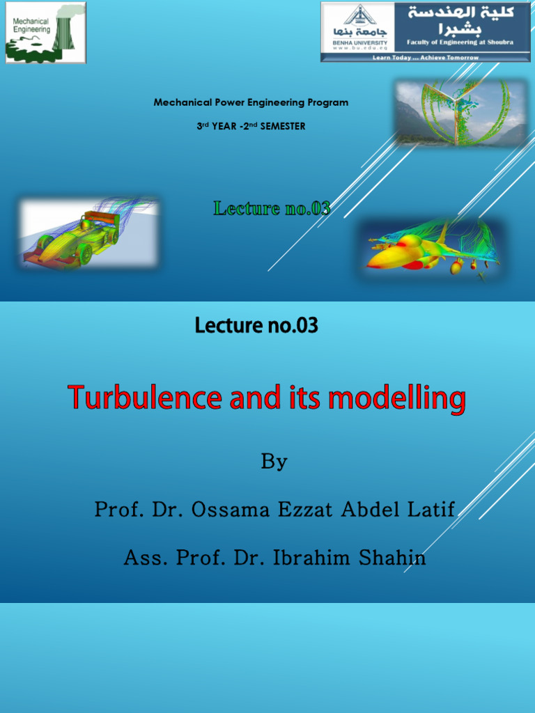 Lecture 3 Turbulence Modeling | PDF | Fluid Dynamics | Navier–Stokes ...