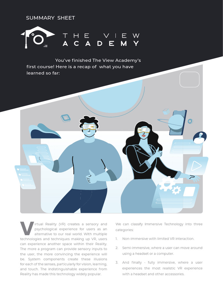 Introduction of VR Summary Sheet en | PDF | Virtual Reality | Human ...