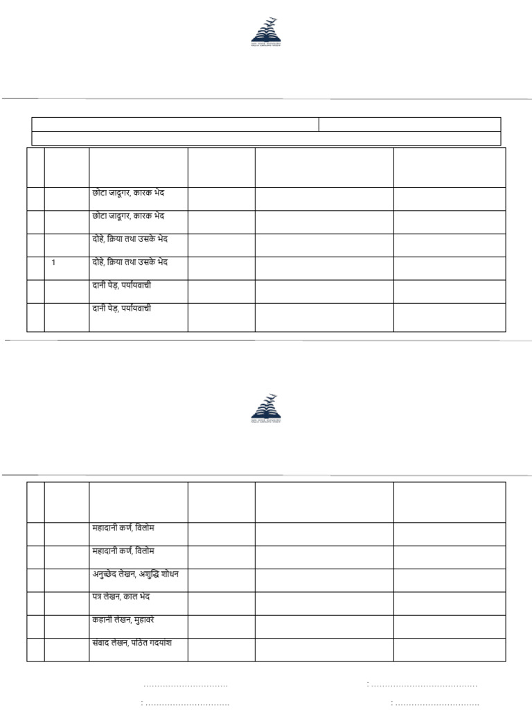 Hindi Revision Structure | PDF | Writing
