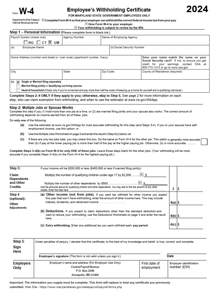 Venkat W-4 | PDF | Payroll Tax | Social Security (United States)