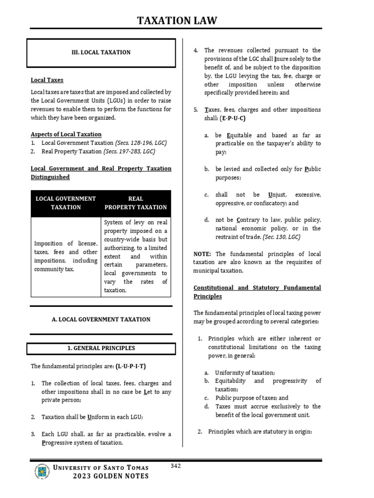 Understanding Local Taxation Law | PDF | Taxes | Value Added Tax