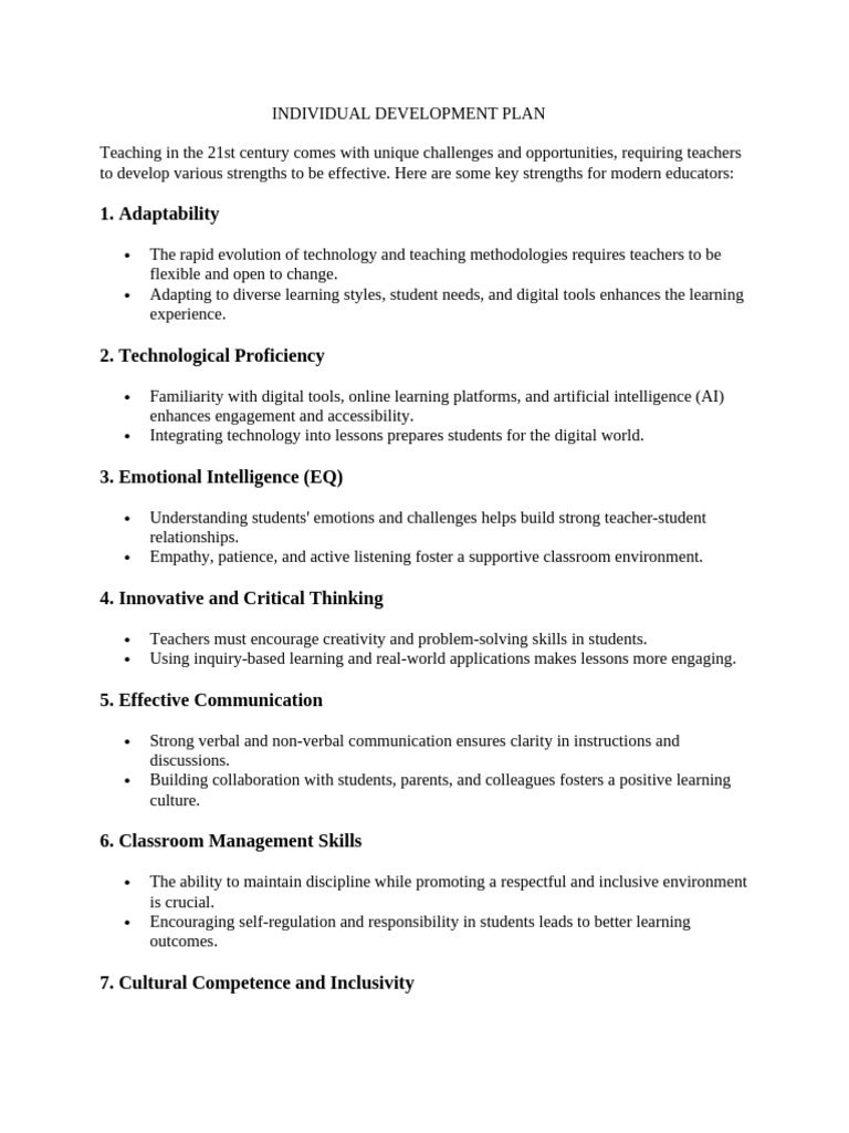 Individual Development Plan | PDF | Mentorship | Teachers