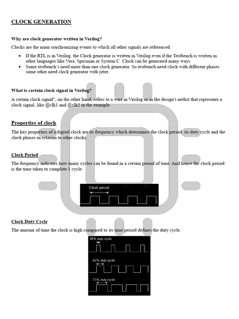 Verilog Clock Generation Techniques | PDF